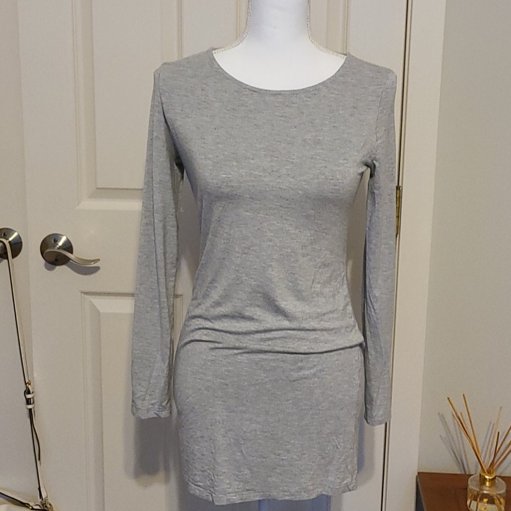 Gray long sleeved dress